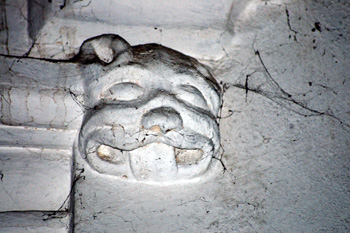 Head on the north side of the west tower arch February 2010